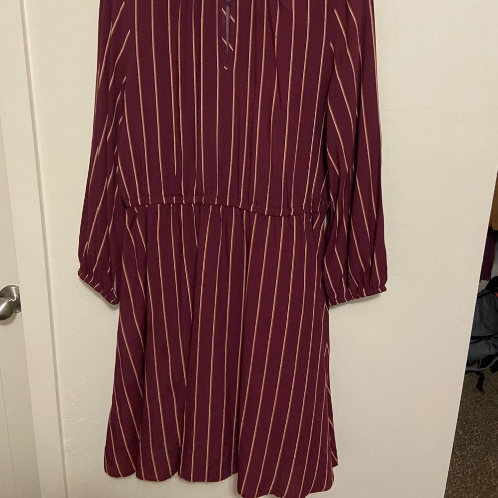 Red Striped Mid Thigh Dress